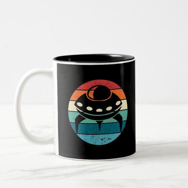 Caneca De Café Em Dois Tons OVNI Retro Sunset (Esquerda)
