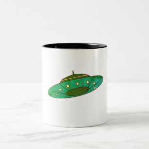 Caneca De Café Em Dois Tons OVNI Verde