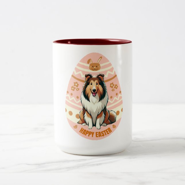 Caneca De Café Em Dois Tons Ovo de Collie (Centro)