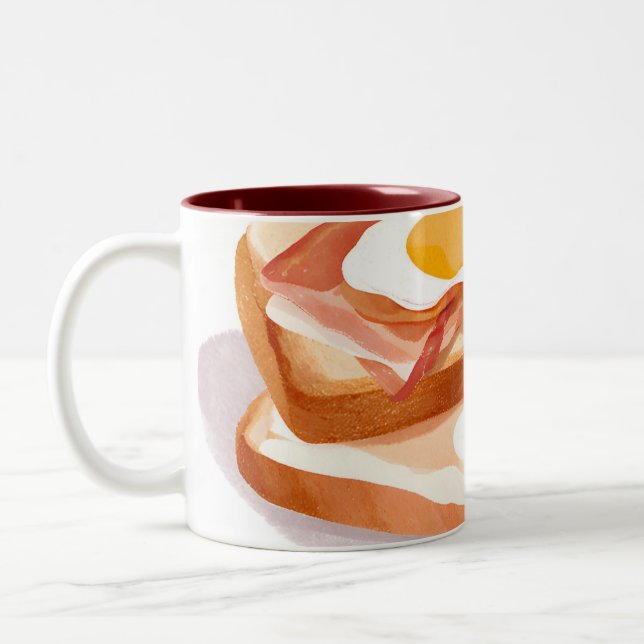 Caneca De Café Em Dois Tons Ovos bacon e torrada (Esquerda)