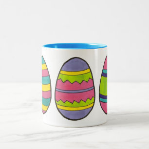 Caneca De Café Em Dois Tons Ovos De Caça De Ovos De Felz pascoa Pintados Color
