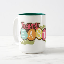 Caneca De Café Em Dois Tons Ovos de Páscoa