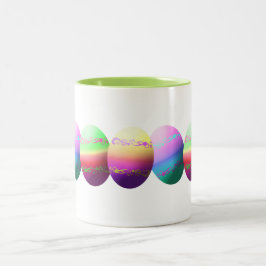 Caneca De Café Em Dois Tons Ovos de Páscoa Coloridos