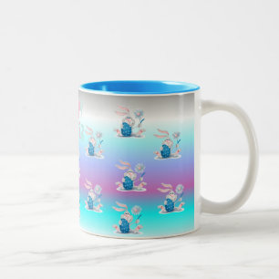 Caneca De Café Em Dois Tons Ovos de Páscoa de Pastel e Mug de Coelho