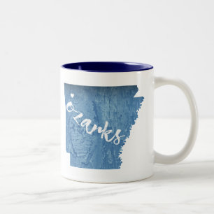 Caneca De Café Em Dois Tons Ozarks, Arkansas Wood Grain