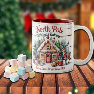Caneca De Café Em Dois Tons Padaria de Natal do Polo Norte