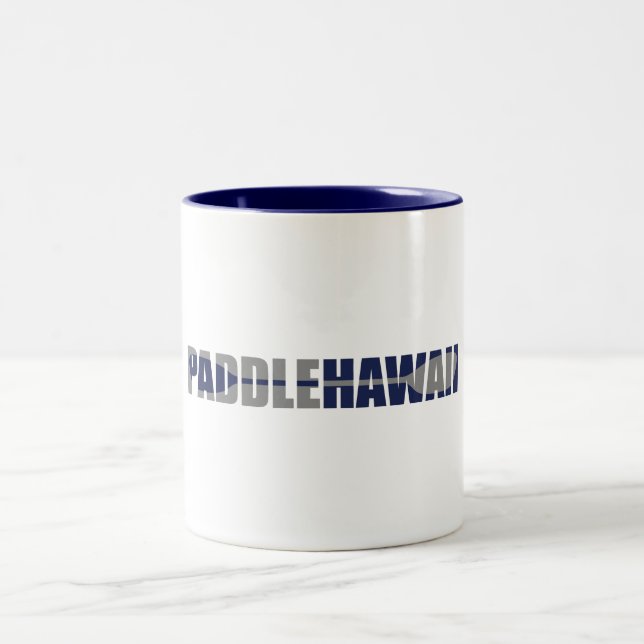 Caneca De Café Em Dois Tons Paddle Hawaii Kayaking (Centro)