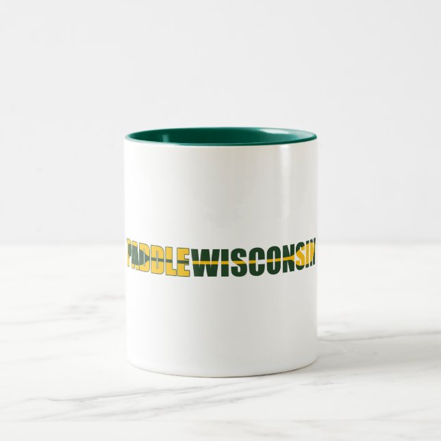 Caneca De Café Em Dois Tons Paddle Wisconsin Kayaking (Centro)