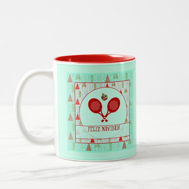 Caneca De Café Em Dois Tons Padel Christmas Mug – A Padel Retro Christmas (Esquerda)
