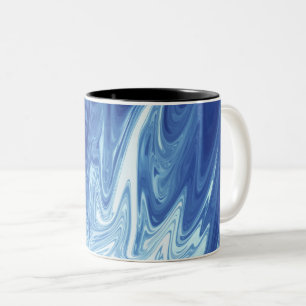 Caneca De Café Em Dois Tons Padrão abstrato de Aquarela