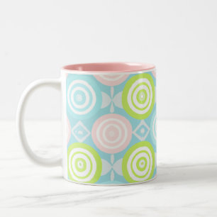 Caneca De Café Em Dois Tons Padrão Baby Boho com Círculos