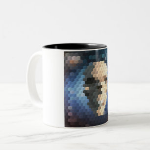 Caneca De Café Em Dois Tons Padrão de abstrato de crânio