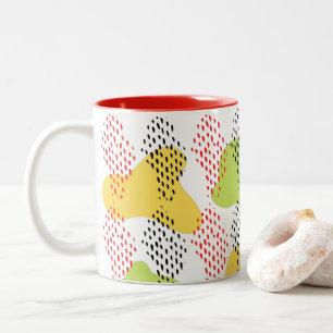 Caneca De Café Em Dois Tons Padrão de Aquarela Abstrata Moderna