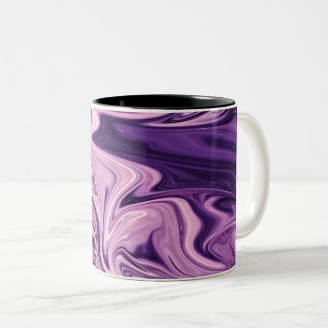 Caneca De Café Em Dois Tons Padrão de arte da galáxia azul (Frente Esquerda)