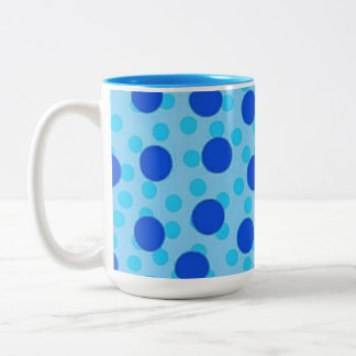 Caneca De Café Em Dois Tons Padrão de Bolinhas Azuis