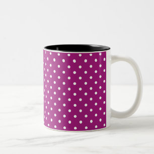 Caneca De Café Em Dois Tons Padrão de Bolinhas Roxas