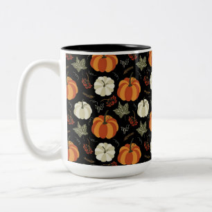 Caneca De Café Em Dois Tons Padrão de Bombas do outono