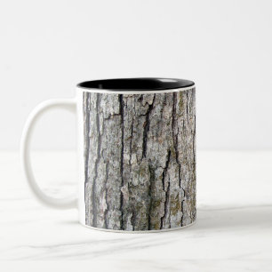 Caneca De Café Em Dois Tons Padrão de Casca de Carvalho