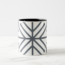 Caneca De Café Em Dois Tons Padrão de Circuito Tech Geométrico Art Deco Modern