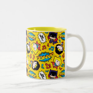 Caneca De Café Em Dois Tons Padrão de dança de Heroína Chibi