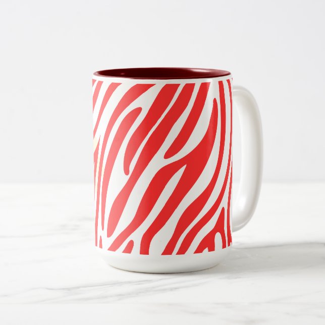 Caneca De Café Em Dois Tons Padrão de Design de Arte Moderna (Frente Esquerda)