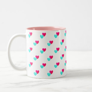 Caneca De Café Em Dois Tons Padrão de Dois Corações