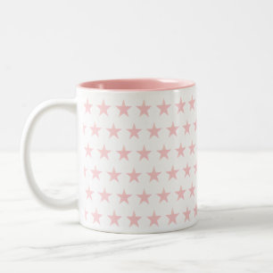 Caneca De Café Em Dois Tons Padrão de Estrela Rosa