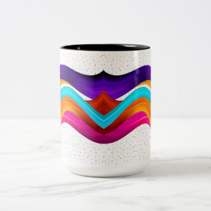 Caneca De Café Em Dois Tons padrão de faixas de cor de pêssego claro personali