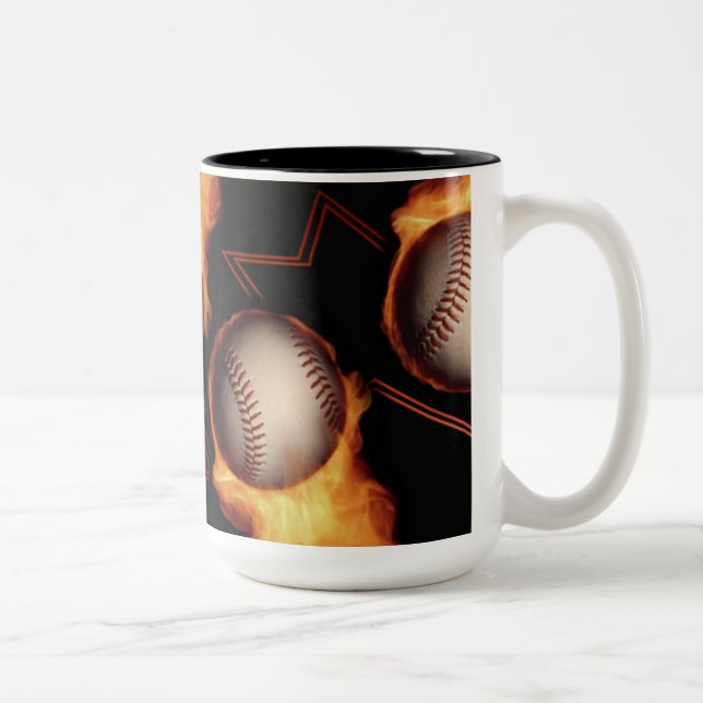 Caneca De Café Em Dois Tons Padrão de Fireball Lovers Mug (Direita)