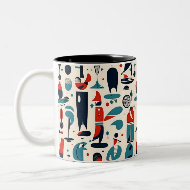 Caneca De Café Em Dois Tons Padrão de Golfe do 50 (Esquerda)