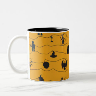Caneca De Café Em Dois Tons Padrão de Halloween