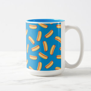 Caneca De Café Em Dois Tons Padrão de Hotdog de Comida Rápida