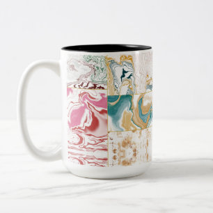 Caneca De Café Em Dois Tons Padrão de mármore colorido
