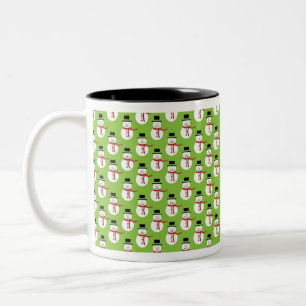 Caneca De Café Em Dois Tons Padrão de Neve de Natal