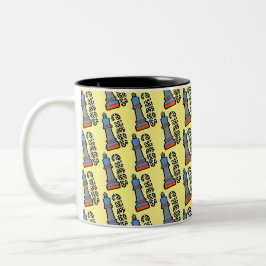 Caneca De Café Em Dois Tons padrão de peça de xadrez