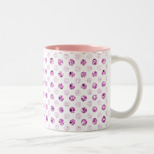 Caneca De Café Em Dois Tons padrão de ponto de efeito de sequência rosa Drinkw