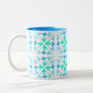 Caneca De Café Em Dois Tons Padrão de Poodle