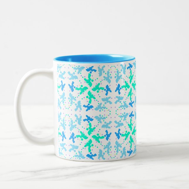 Caneca De Café Em Dois Tons Padrão de Poodle (Esquerda)