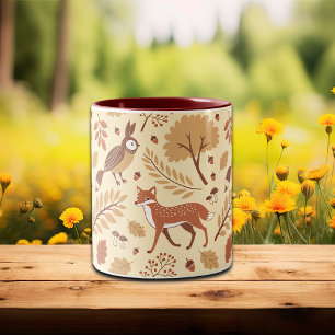 Caneca De Café Em Dois Tons Padrão de queda escandinava legante