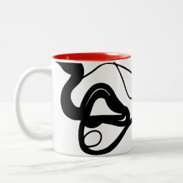 Caneca De Café Em Dois Tons Padrão de retenção: Abstrato preto, branco, Cinza 