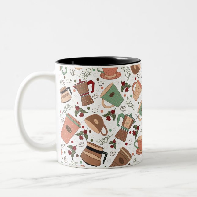 Caneca De Café Em Dois Tons padrão do café (Esquerda)