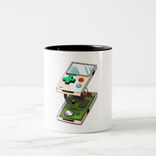 Caneca De Café Em Dois Tons Padrão do console do jogo de vídeo.