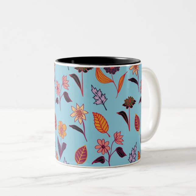 Caneca De Café Em Dois Tons Padrão do namorados (Frente Esquerda)