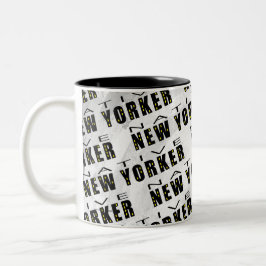 Caneca De Café Em Dois Tons Padrão do New Yorker nativo