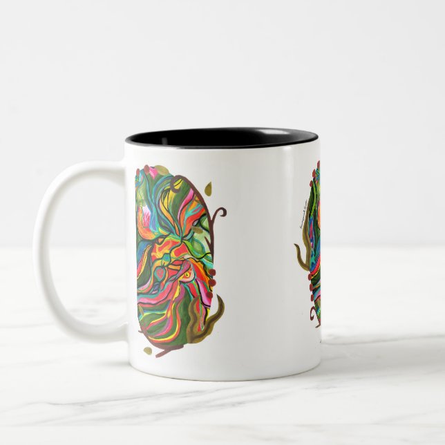 Caneca De Café Em Dois Tons Padrão do Portal de Abstrato original (Esquerda)