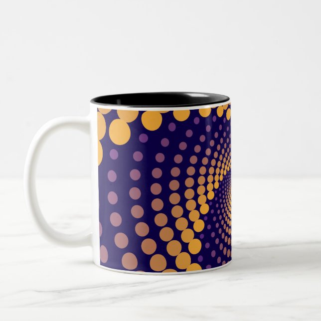 Caneca De Café Em Dois Tons Padrão do Vortex Espiral (Esquerda)