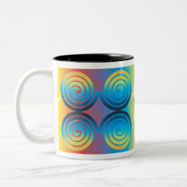 CANECA DE CAFÉ EM DOIS TONS PADRÃO ESPIRAL