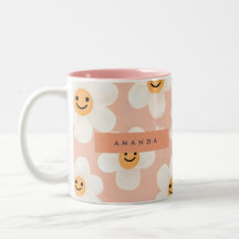 Padrão Floral de Margarida de Sorriso Personalizad