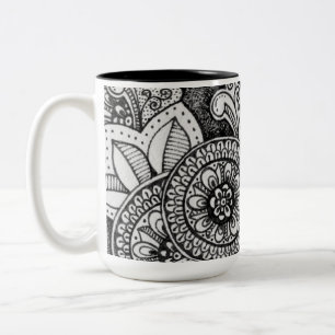 Caneca De Café Em Dois Tons Padrão Floral do Dia de as mães de Cotação Ins