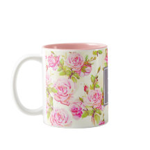 Padrão Floral Personalizado Monograma Rosa Antigo